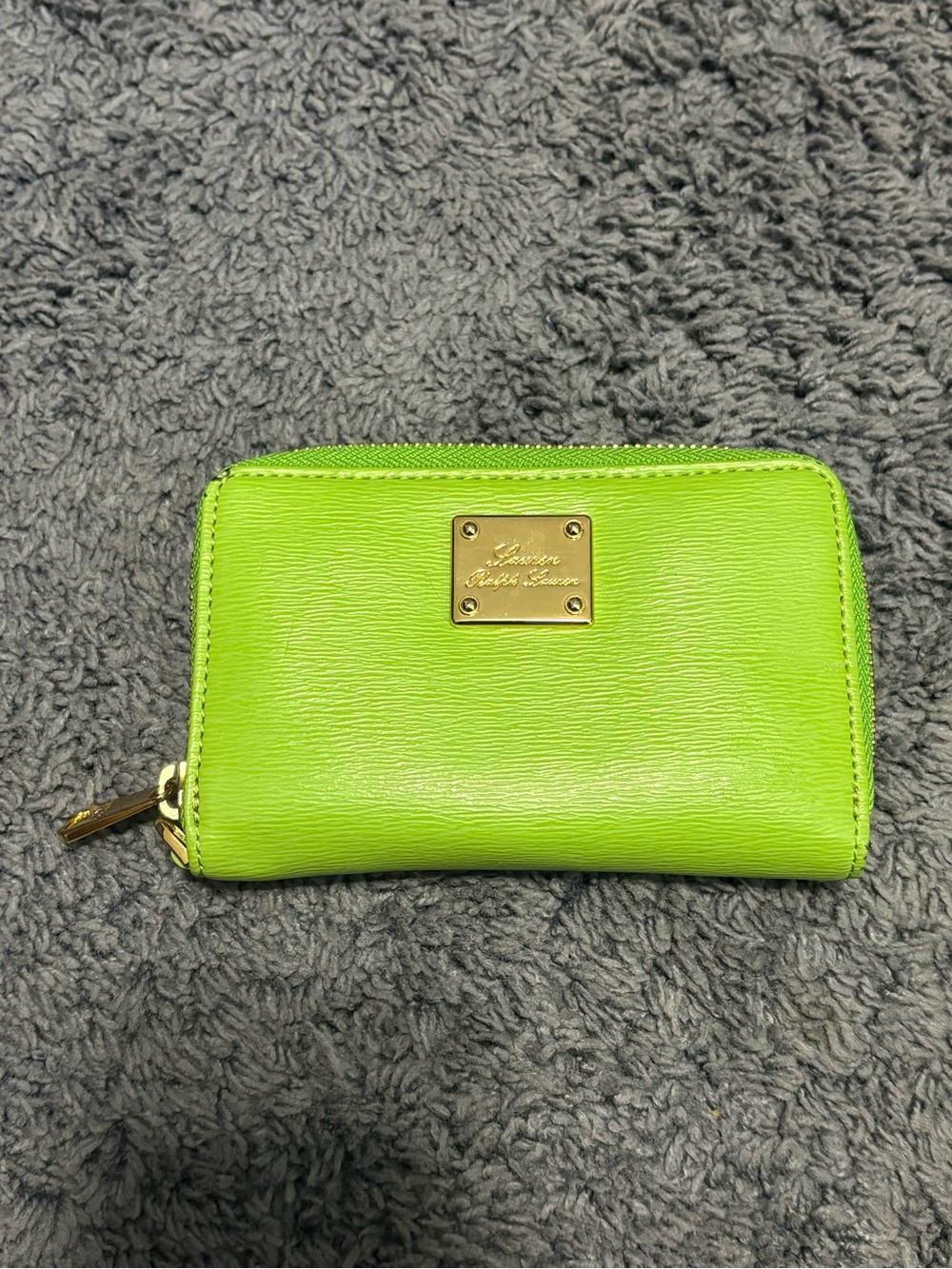 Lightly used Lauren by Ralph Lauren Lime Green Zipper Wallet